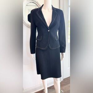 Anne Klein New York Skirt Suit Set 100% Virgin Wool 4